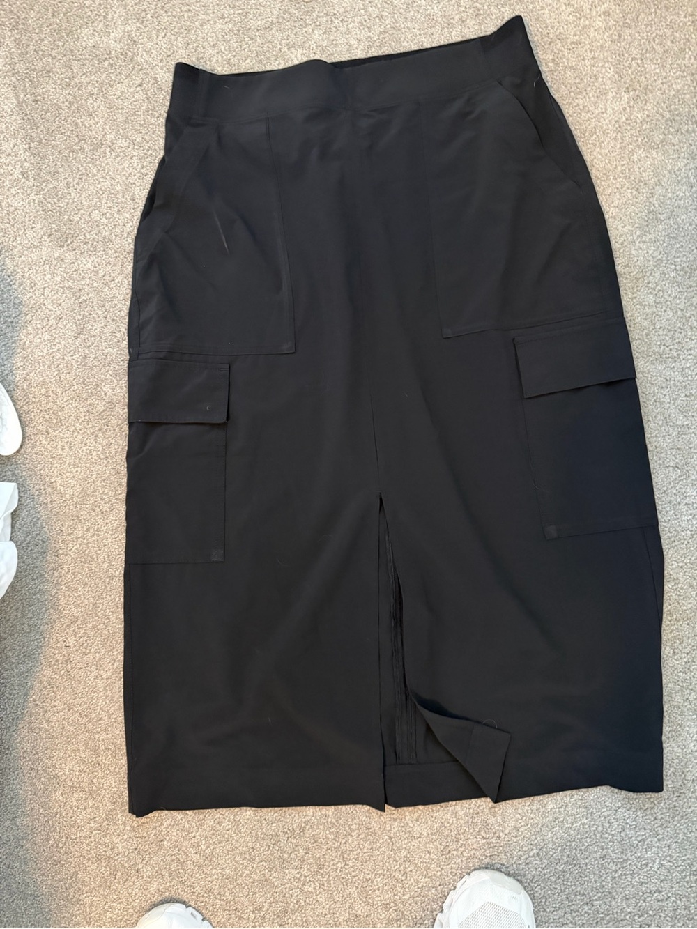 Athleta Black Cargo Pencil Skirt with Front Slit